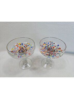Baja Confetti  Margarita Glasses Set Of 2 Collection Mexican